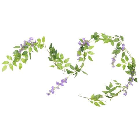 Ghirlande Fiori Artificiali Natale 6 Pz Viola 200 Cm - Foto 3