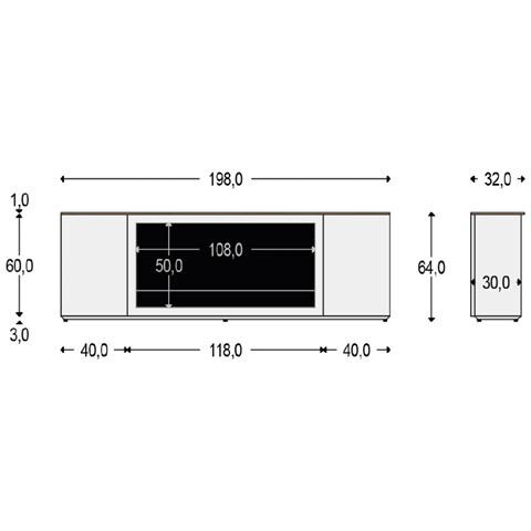 Mobile Meda 108 Nero Credenza Per Camino Elettrico E Mensole Ispica Raffinato Ed Elegante Mobile Corpo E Ante Legno Nero Piano E Base Rovere Consigliato Per Tutti Gli Interni - Foto 2