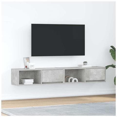 Mobili TV 2 pz Grigio Cemento 80x31x25,5cm in Legno Multistrato - Foto 1