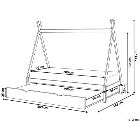 Letto Estraibile Per Bambini Legno Di Pino Talmontiers 90 X 200 Cm Grigio - Foto 6