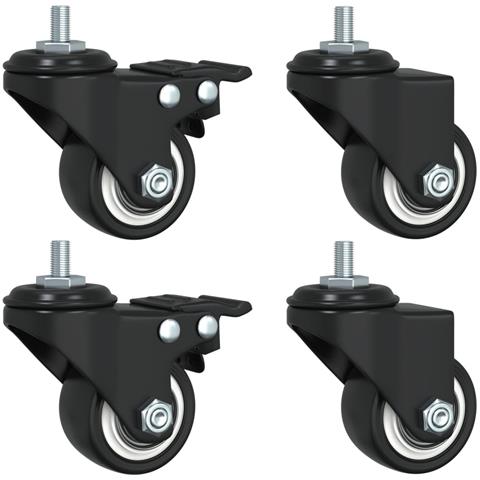 Ruote Girevoli 4 Pz Nere 35 Mm In Ferro - Foto 2