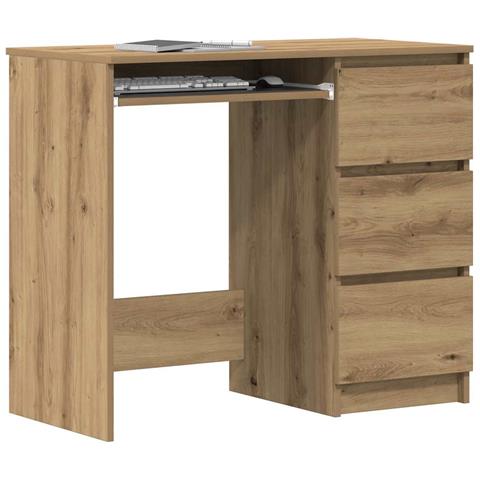 Scrivania Rovere Artigianale 90x45x76 Cm In Legno Multistrato - Foto 1