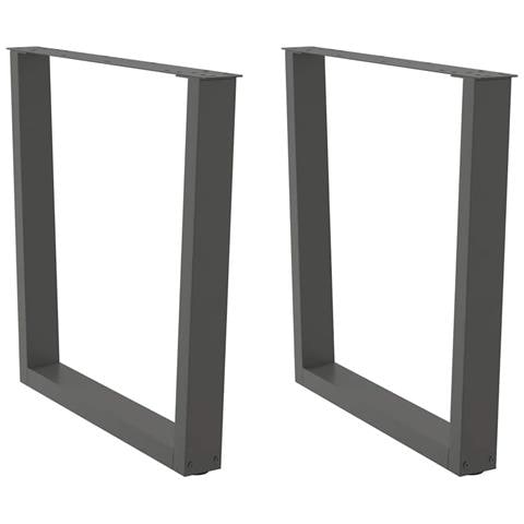 Gambe Tavolo Pranzo A V 2 Pz Antracite 80x(72-73,3)cm Acciaio - Foto 1