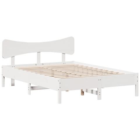 Giroletto Senza Materasso Bianco 140x200 Cm Legno Massello Pino - Foto 3