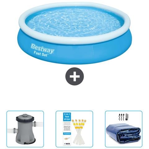 Piscina Fuori Terra - In Giro - 366x76 Cm - Blu - Include Accessori Coordinati Cb38 - Foto 1