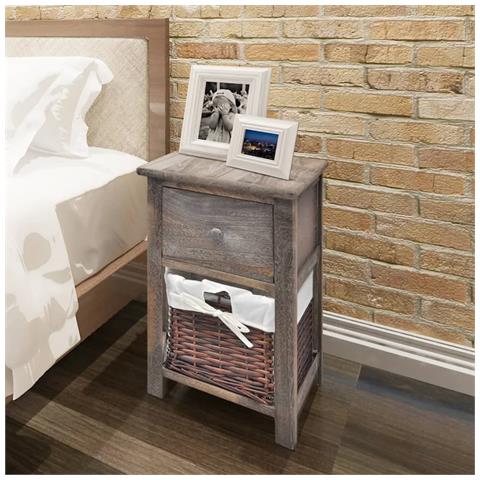 Lusso Casadino -  Comodino Da Notte In Legno Marrone - Foto 7