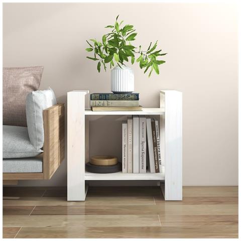 Lusso Casadino - Libreria/divisorio Bianco 60x35x57 Cm In Legno Massello Di Pino - Foto 8