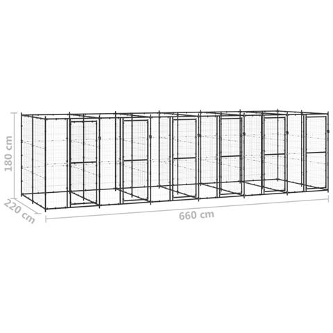 Lusso Casadino - Gabbia Per Cani Da Esterno In Acciaio 14,52 M² - Foto 6