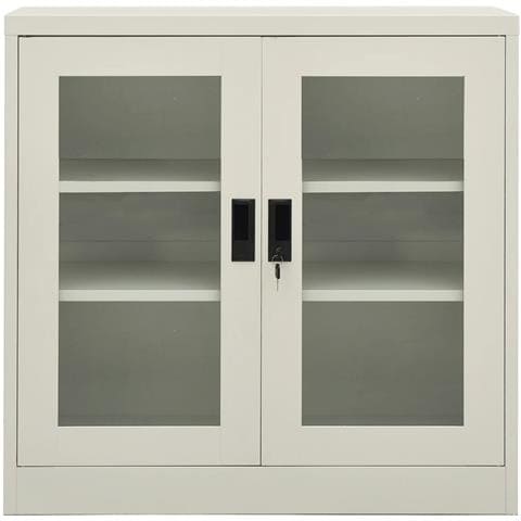Armadio Per Ufficio Grigio Chiaro 90x40x90 Cm In Acciaio - Foto 1