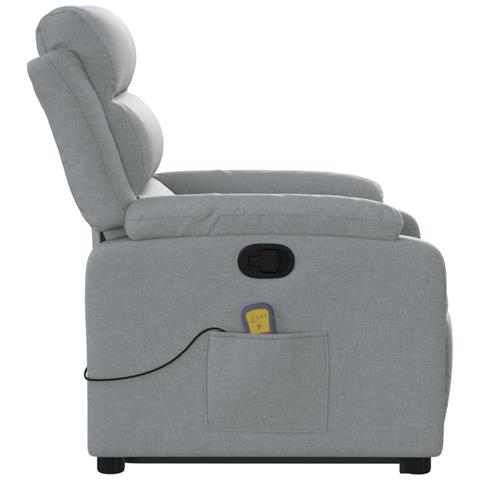 Poltrona Alzapersona Massaggi Reclinabile Grigio Chiaro Tessuto - Foto 9