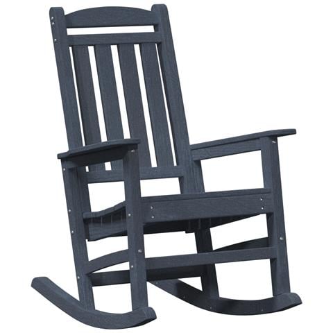 Sedia a dondolo da giardino Blu navy 70x92x108 cm HDPE - Foto 1