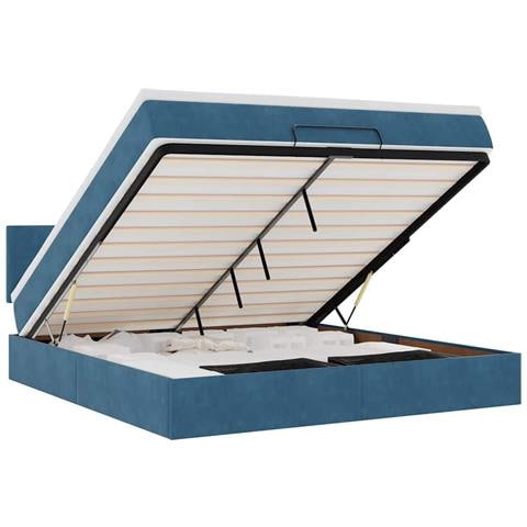 Struttura Letto Pouf con Materasso 180x200 cm in Velluto - Foto 1