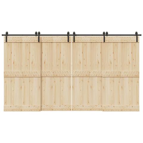 Kit di Binari per Porte Scorrevoli 400 cm Acciaio Nero - Foto 2