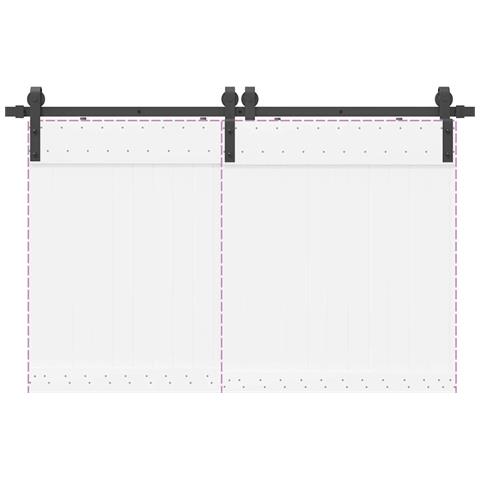 Kit di Binari per Porte Scorrevoli 400 cm Acciaio Nero - Foto 9