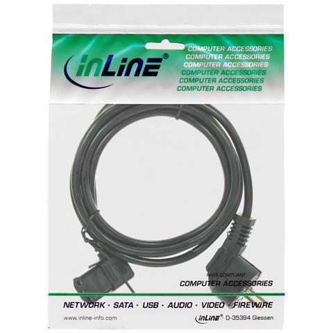 Cavo alimentazione spina Shucko 90° presa C-13 90°S, nero, 0,3m - Foto 2