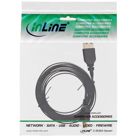 Cavo USB 2.0 Mini, Am / Mini Bm (5pol.), Piatto, dorato, nero, 0,3m - Foto 2