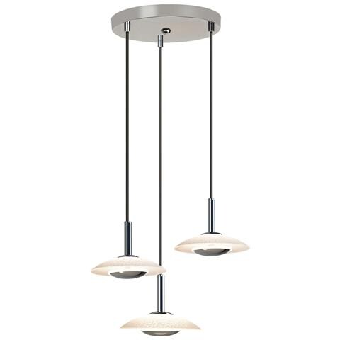 Lampada A Sospensione A Led In Metallo Cromato, Per Sala Da Pranzo, Vetro, 3000k, Per Camera Da Letto E Cucina - Foto 1