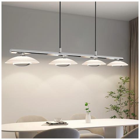 Lampada A Sospensione A Led In Metallo Cromato, Per Sala Da Pranzo, Vetro, 3000k, Per Camera Da Letto E Cucina - Foto 8