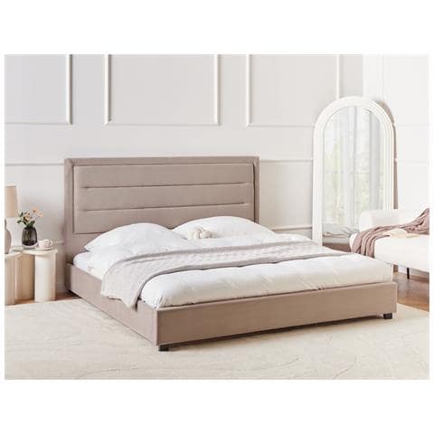 Letto Velluto Rouen 180 X 200 Cm Tortora - Foto 1