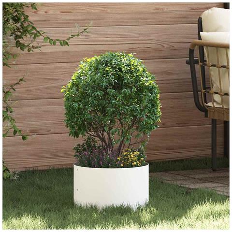 Vaso da giardino Bianco 30 x 30 x 20 cm Acciaio - Foto 2