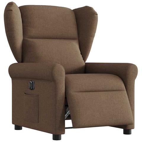 Poltrona Elettrica Reclinabile Marrone in Tessuto - Foto 1