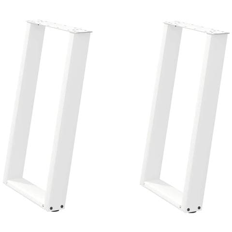 Gambe per tavolo da pranzo a forma di U 2 pz bianche 60x(72-73) cm in acciaio - Foto 2