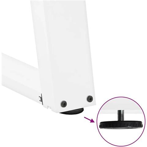 Gambe per tavolo da pranzo a forma di U 2 pz bianche 60x(72-73) cm in acciaio - Foto 9
