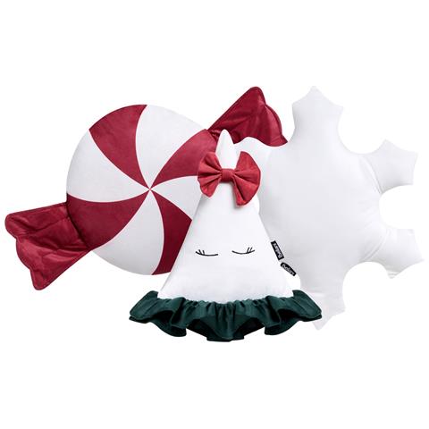 Set Di 3 Cuscini Decorativi Noelnest Velluto 30 X 35 Cm 40 X 40 Cm Multicolore Modello Natalizio - Foto 2