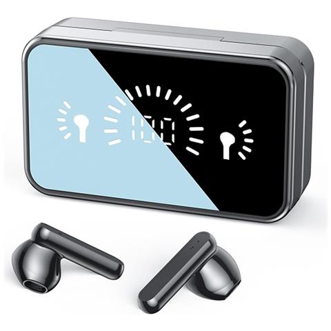 Auricolari Bluetooth 5.3 Wireless Black Mirror Con Nfc, Suono Hifi E Display Digitale, Compatibili Con Apple, Samsung, Huawei E Garmin - Foto 1