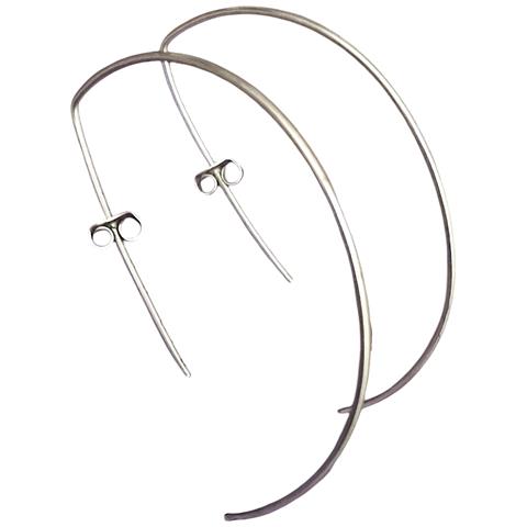 Orecchino A Cerchio Dal Design Originale In Argento Sterling 925. Argento Unico - Foto 2