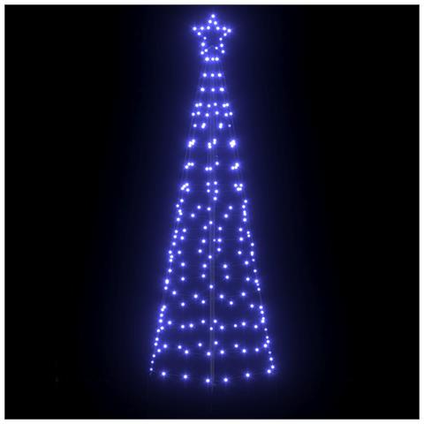 Albero di Natale LED con picchetti per il terreno Blu 250 cm - Foto 2
