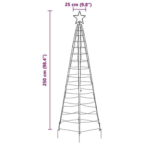 Albero di Natale LED con picchetti per il terreno Blu 250 cm - Foto 7