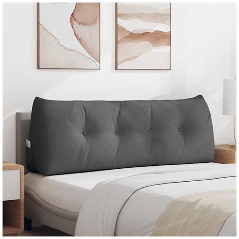 Cuscino per Schiena Grigio scuro 140 x 24 x 50 cm Tessuto - Foto 2