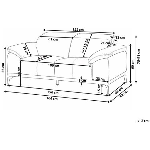 Divano 2 Posti Vejen Pelle Sintetica Beige - Foto 7