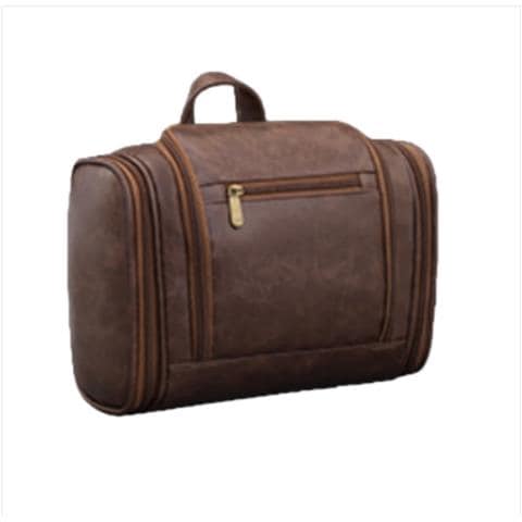 Trousse Da Toilette Pieghevole Da Uomo Con Gancio - Organizer Da Viaggio Impermeabile Di Grande Capacità Coffee - Foto 1