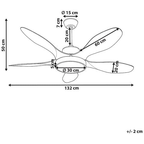 Ventilatore A Soffitto Con Luce Barbet Con Telecomando Led Marrone Chiaro - Foto 6