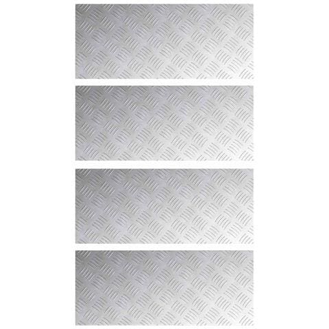 Dischi Quadrati 4 pcs Argento 70 x 30 cm Alluminio - Foto 1