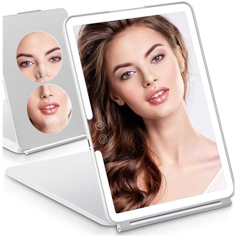 Specchio Per Trucco Led Con Ingrandimento 3x - Portatile E Regolabile - Foto 2