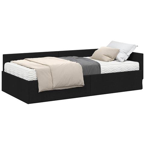 Struttura Letto Angolare con Materasso 2 pcs Verde Tessuto - Foto 1