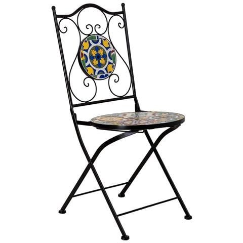 Tavolo E 2 Sedie, Metallo Giallo, 60x60x75h Cm, 38x46x90h Cm - Foto 8
