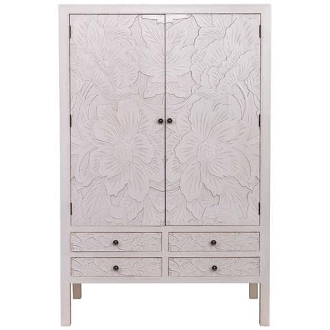 Armadio In Legno Con 4 Cassetti E 2 Porte 100x45x160 - Foto 2