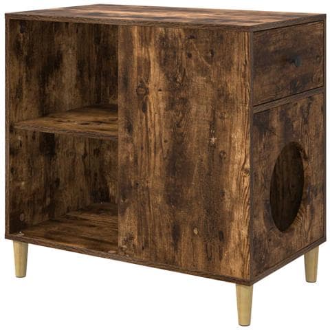 Casa per Gatti Rovere fumé 72 x 42.5 x 70 cm Legno multistrato - Foto 1