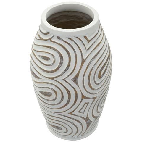 Vaso Oblix Medio In Resina Bianca Anticata - Foto 2