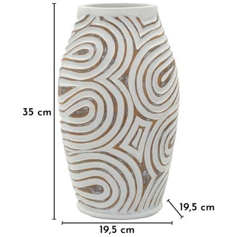 Vaso Oblix Medio In Resina Bianca Anticata - Foto 6