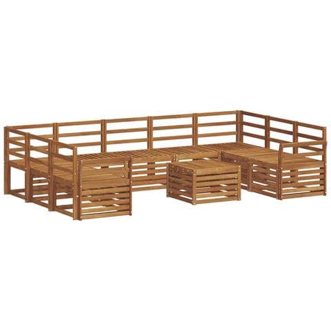 Set divani 10 pcs Naturale Legno di Acacia Massello - Foto 1