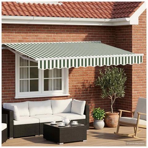 Tenda retrattile manuale Verde e Bianco 3 x 2,5 m - Foto 2