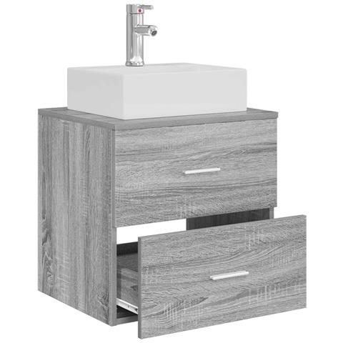 Mobile Lavabo da Parete Sonoma grigio 49,5 x 41 x 62,5 cm - Foto 2
