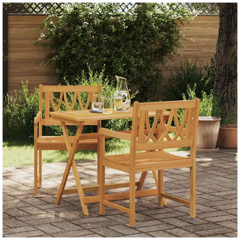 Panchina da esterno 2 pcs Naturale 56 x 55,5 x 90 cm - Foto 2