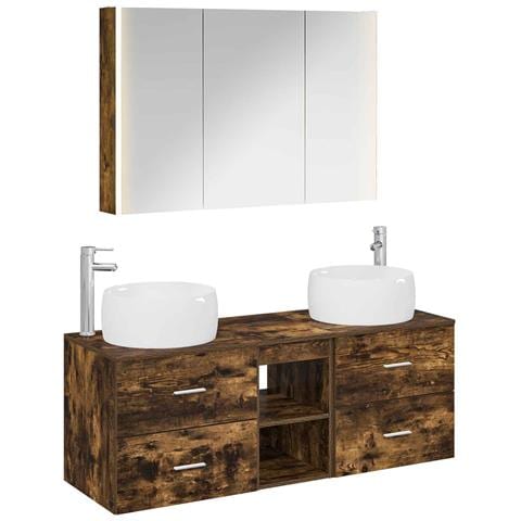 Set di mobili per il bagno 4 pcs Rovere Fumo - Foto 1
