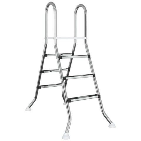 Scala per piscina fuori terra 100 cm 3-Step Acciaio Inox 304 - Foto 1